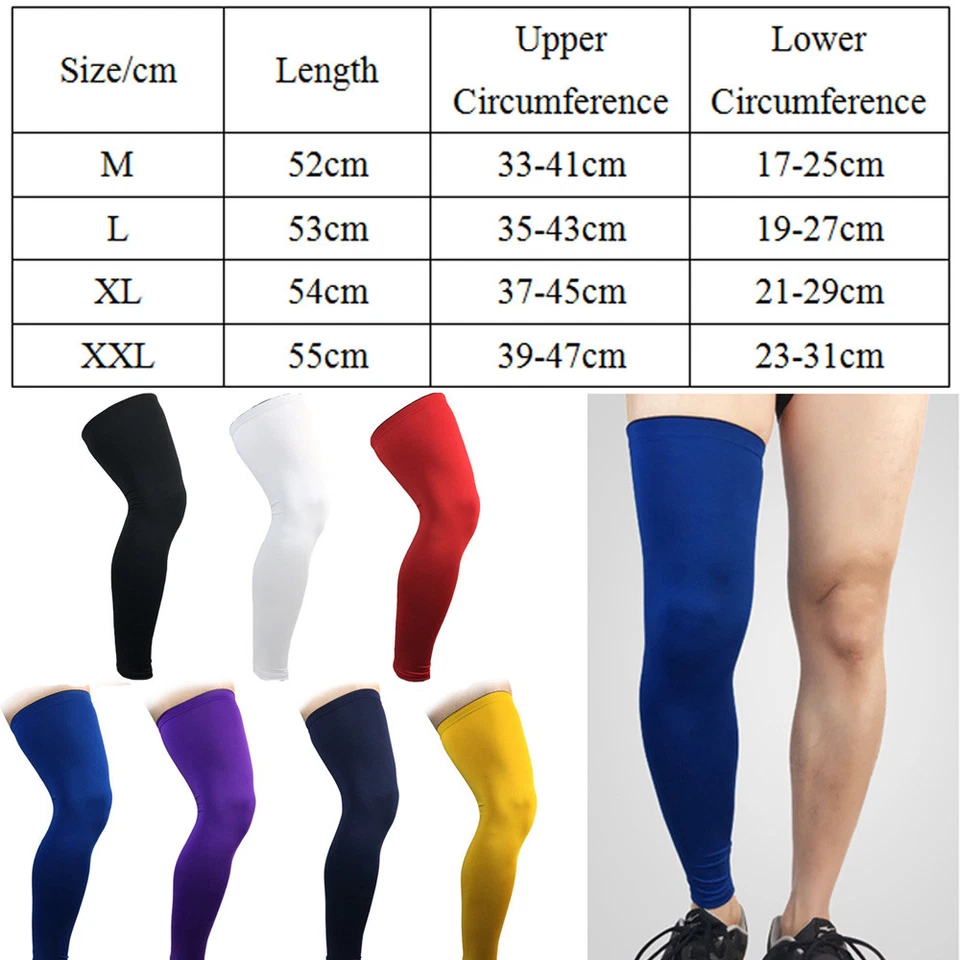 Sports Leg Socks Warmer Sleeve Support Knee Pad Basketball Running Protector - Image 2 of 4