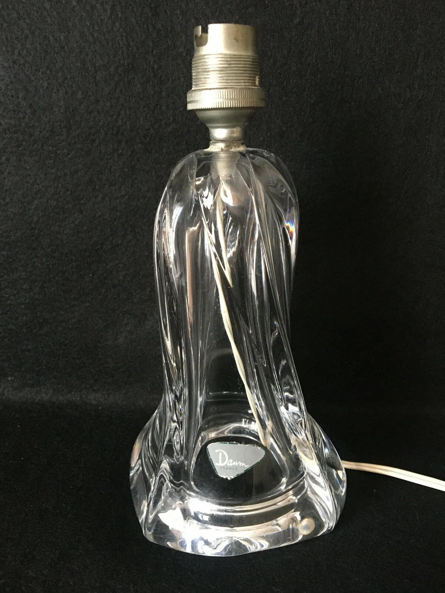 GRAND PIED DE LAMPE EN CRISTAL DAUM FRANCE Croix de Lorraine vintage 1950