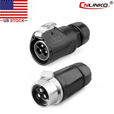 CNLINKO 3 Pin 50A Power Connector Cable to Cable Extension Waterproof IP67
