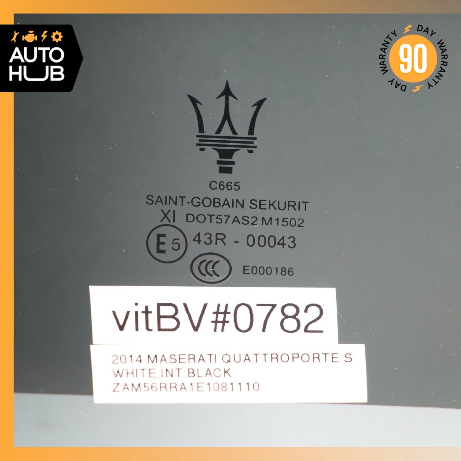 14-22 Maserati Quattroporte M156 S Q4 Rear Right Side Door Window Glass OEM 50k