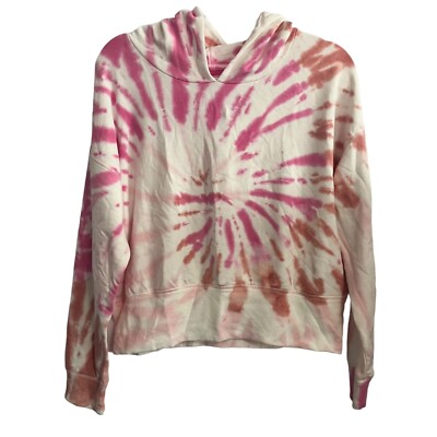 NEW AERIE TIE DYE HOODIE MEDIUM SWEATSHIRT WHITE PINK