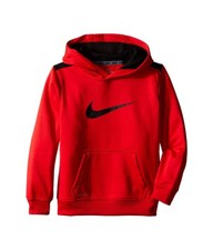 NIKE Boy's Dri-Fit Athletic Therma Pullover Sweatshirt Hoodie Jacket Red Sz 4