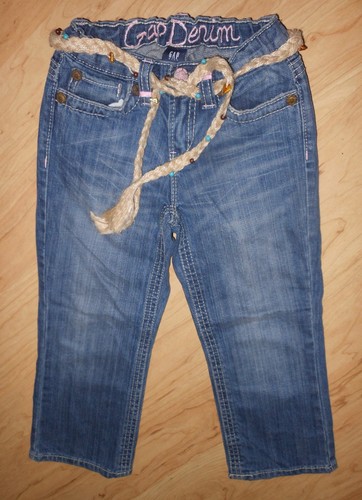 Gap Kids - Girl's Capri Jeans, Medium Blue, Sz: 8 SLIM - Picture 3 of 6