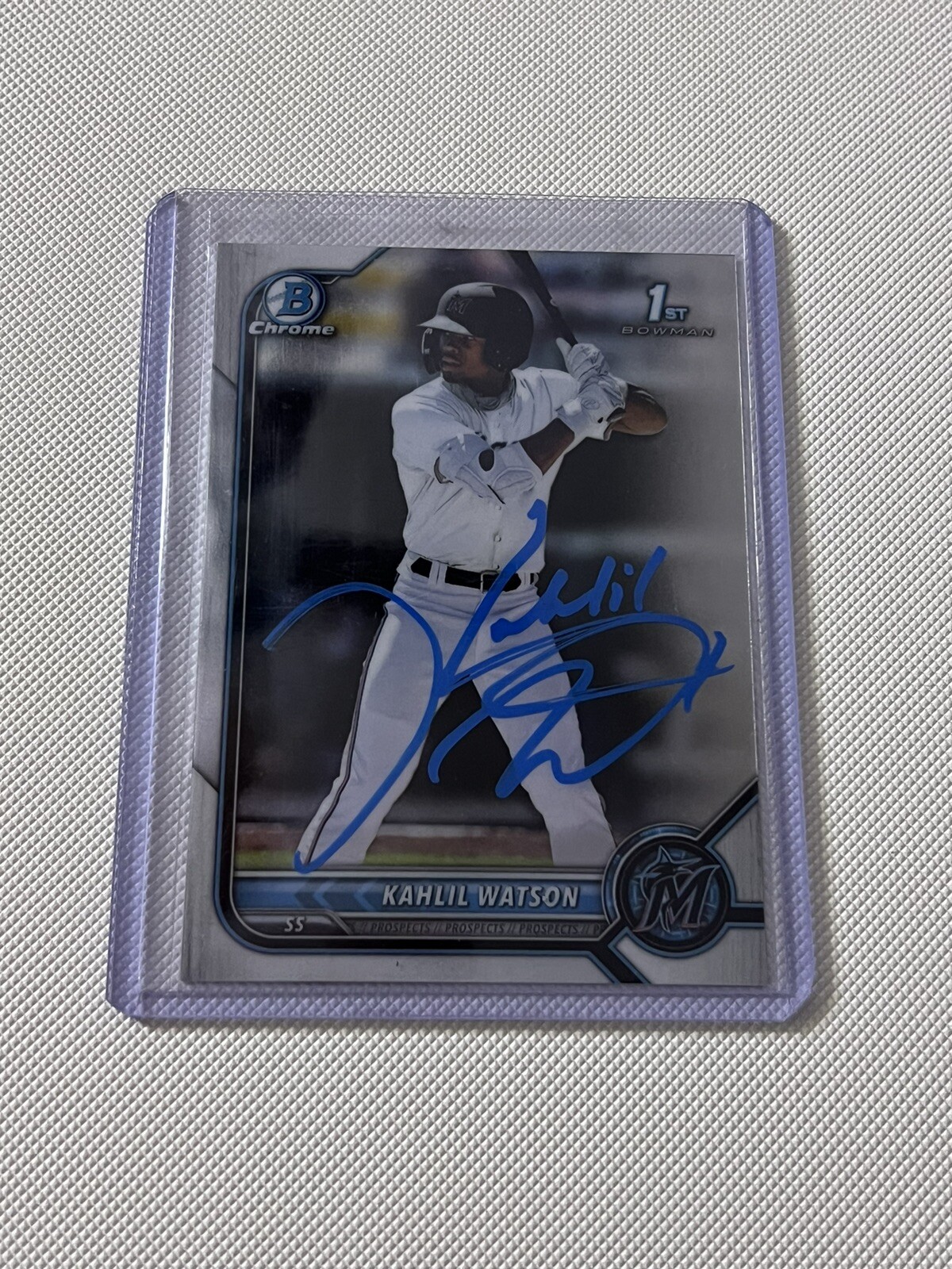 Kahlil Watson 2022 Bowman Chrome Autograph Rookie #CPA-KW Miami Marlins Auto
