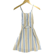 JOA Los Angeles Women's Blue White Orange XS Striped Dress