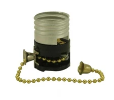 Lamp Parts ON/OFF PULL CHAIN Replacement MB Socket/Electrolier-Pol. Brass Chain