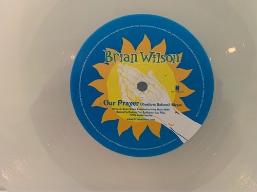 BRIAN WILSON - Our Prayer 10" Clear Vinyl (Beach Boys) - Picture 2 of 3
