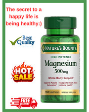 Nature's Bounty Magnesium, 500 mg, Coated Tablets, 100 Count, Mineral Supplement