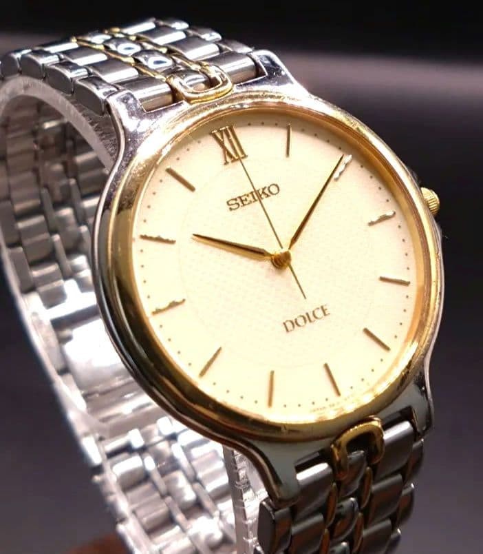 Seiko 37mm Quartz Men's Used Battery 5E31-6E70 Watch Replaced Dolce - vintagewatches.pk