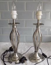 Dar Lighting 2 X  Bybliss Satin Chrome Table Lamp Bases