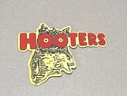 VINTAGE 12” HOOTERS OWL PORCELAIN SIGN CAR GAS OIL TRUCK MOTORCYCLE