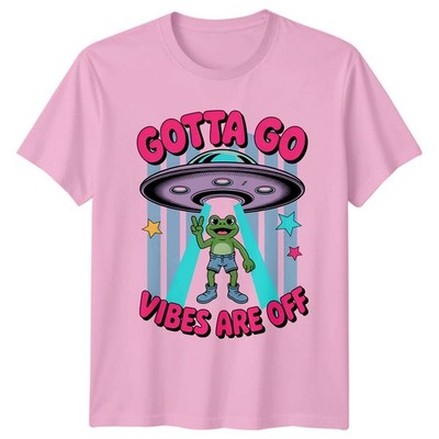 Gotta Go Vibes Are Off T-Shirt Aesthetic Frog Space Geburtstag Geschenk für Ihn