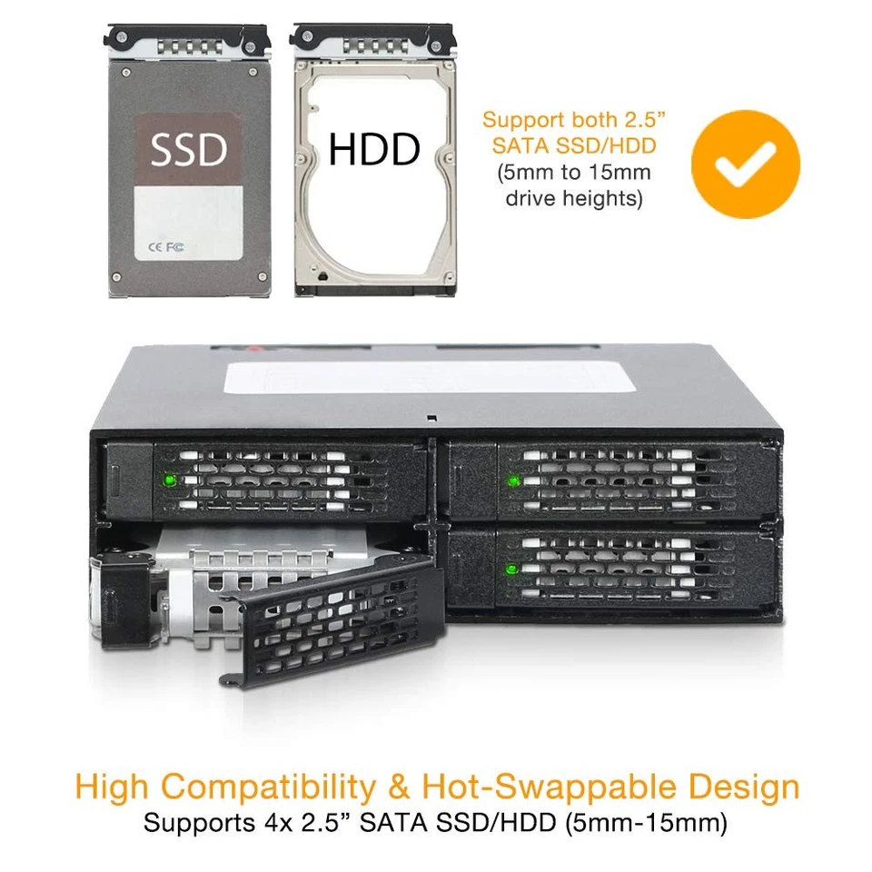 Rugged 2.5 SATA SSD HDD External Hard Drive Enclosure Heavy Duty Black Metal - Image 2 of 4