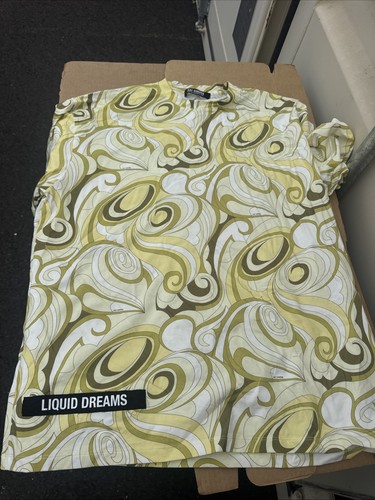 RAF SIMONS T-shirt/Cut & Sewn Yellow White Wave Pattern