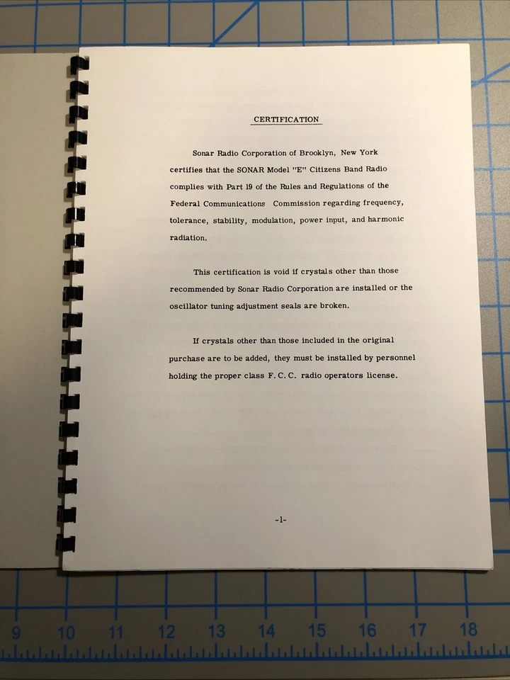 Sonar Modelo E CB Radio Manual del Propietario Foto 2 de 4