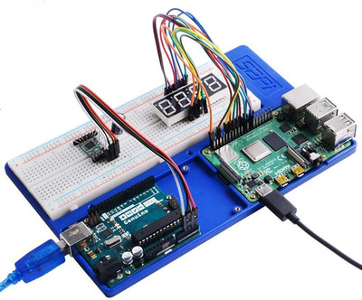 ABS Holder Breadboard Holder for Raspberry Pi 4B, 5 in 1 Base Plate Case for Ras