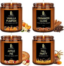 Fall Candles Set for Home Scented, 4 Pack 28oz, Soy Wax