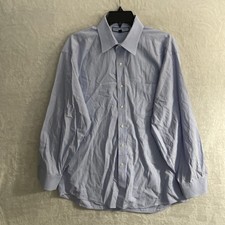 Tommy Hilfiger Ithica Mens Button Shirt Large 16.5 Cotton Long Sleeve Collar