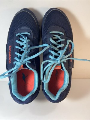 Kangaroos blue orange casual lace up sneakers shoes womens size