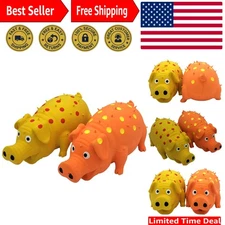 Durable 2 Pack Rubber Pig Dog Toys - Non-Toxic Fun for Indoor & Outdoor Play