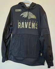NFL Nike Drifit Ravens Sudadera con Capucha Negra Saludo al Servicio Hombres Talla L