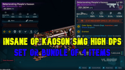 Borderlands 4 KAOSON SMG INSANE DAMAGE 200M DPS MODDED WAFFE All GUNS 4