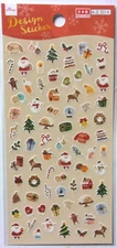DAISO Christmas Motif Mini Sticker Sheet Made in Japan Snowman Santa Reindeer