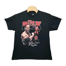 The Rock T-Shirt Mens L WWE Dwayne Johnson Wrestling Graphic Tee Attitude Era