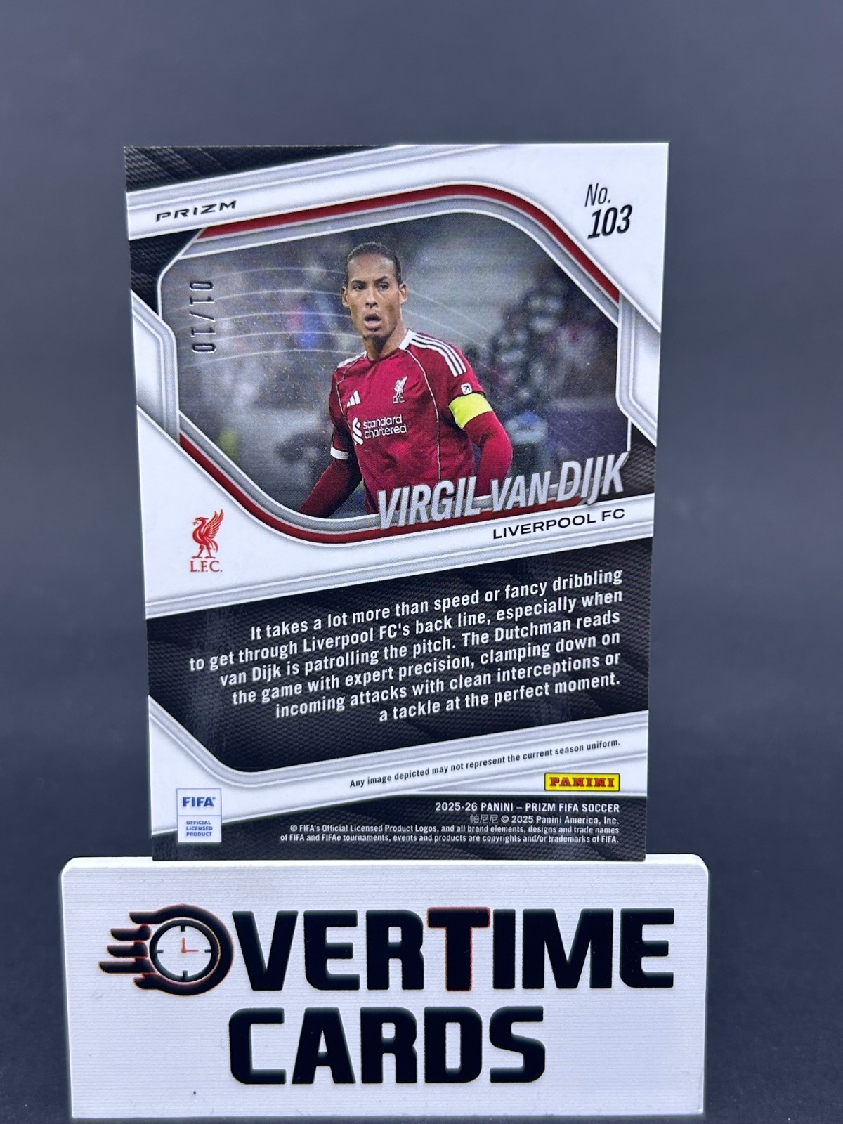 2025-26 Panini Prizm FIFA Virgil Van Dijk #103  Gold Prizm /10 view 2