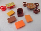 VTG lot 11 FP Little People round picnic oblong coffee tables arm chairs