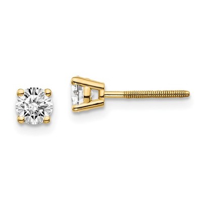 14ky 0,60ct. SI3 G-I Diamant Ohrstecker Gewinde On/Off Post Ohrringe Herren Damen