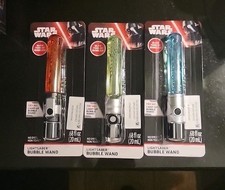Star Wars Luke Skywalker Lightsaber Light Up Bubble Wand Toy SET OF 3 