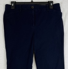 Talbots The Perfect Chino 14 Petite Navy Blue Womens 14P Cotton Stretch