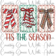 Sublimation Print Tis The Season Bows Ready Press Paper Ink Heat Transfer