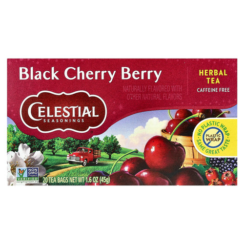 Herbal Tea, Black Cherry Berry, Caffeine Free, 20 Tea Bags, 1.6 oz (45 g)