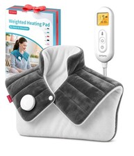 Weighted Electric Heating Pad 19x23 Neck Shoulders Back Flannel 9 Heat Settings