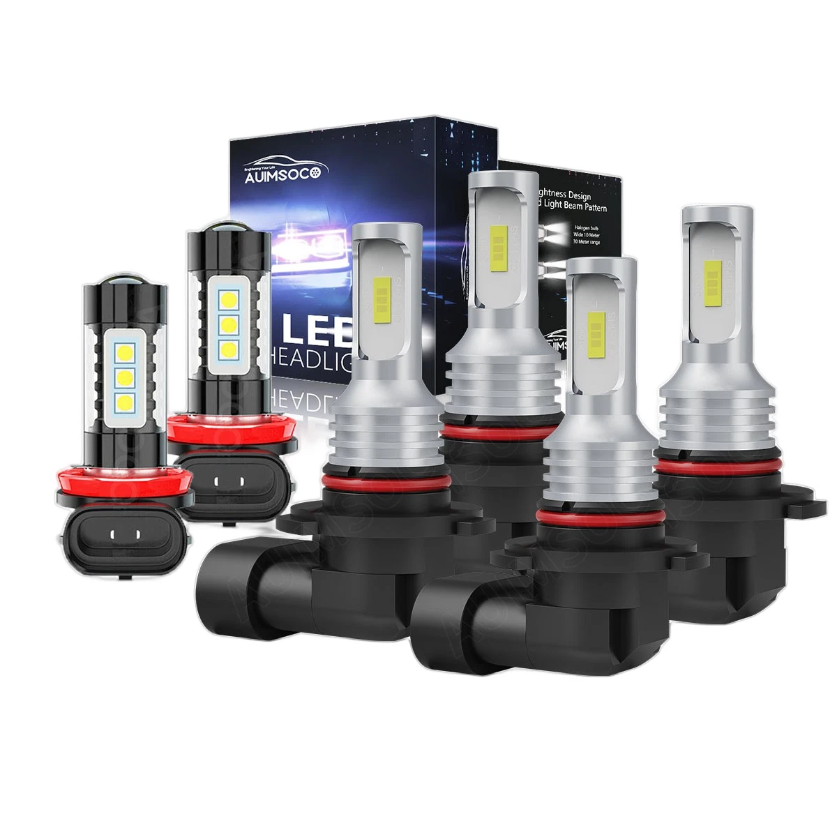 For Honda Accord 2006-2012 LED Headlight Kit Bulbs High Low Beam Fog Light White