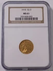 1910 $2 1/2 Indian quarter eagle gold coin NGC MS 61