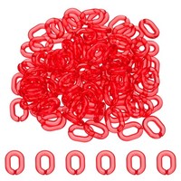 100 Acryl-Kettenglieder, 20Mm Verbindungsringe FüR Diy, Transparent Rot