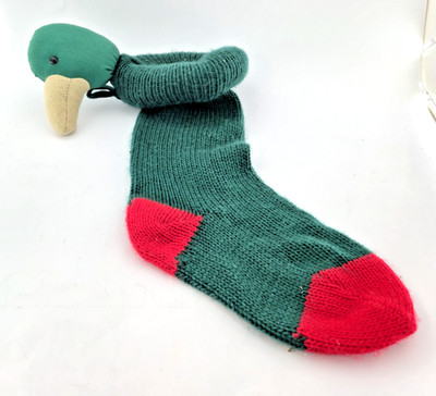 VTG Dept 56 Knit Duck Christmas Stocking - Mallard - Novelty 1980s