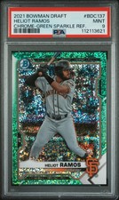 2021 BOWMAN DRAFT CHROME-GREEN SPARKLE REFRACTOR HELIOT RAMOS 46/99 PSA 9