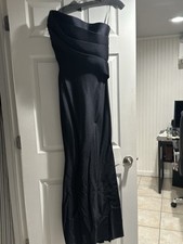 Nicole Bakti One Shoulder Black Evening Gown Size 14 Altered Worn 1 Time  