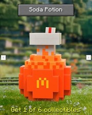 McDonald's Minecraft Movie Happy Meal Soda Potion Toy Unused Game Code
