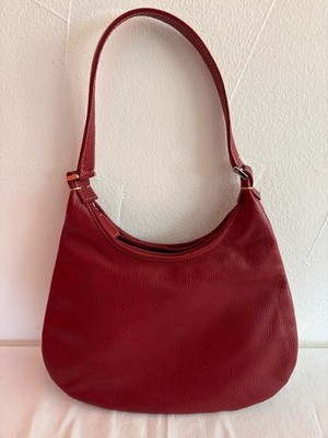 Vera Pelle Handtasche Rot Echtleder Made in Italy Umhängetasche Damen