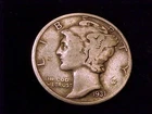 1931-P  Mercury Dime,  a Very Good Grade coin.