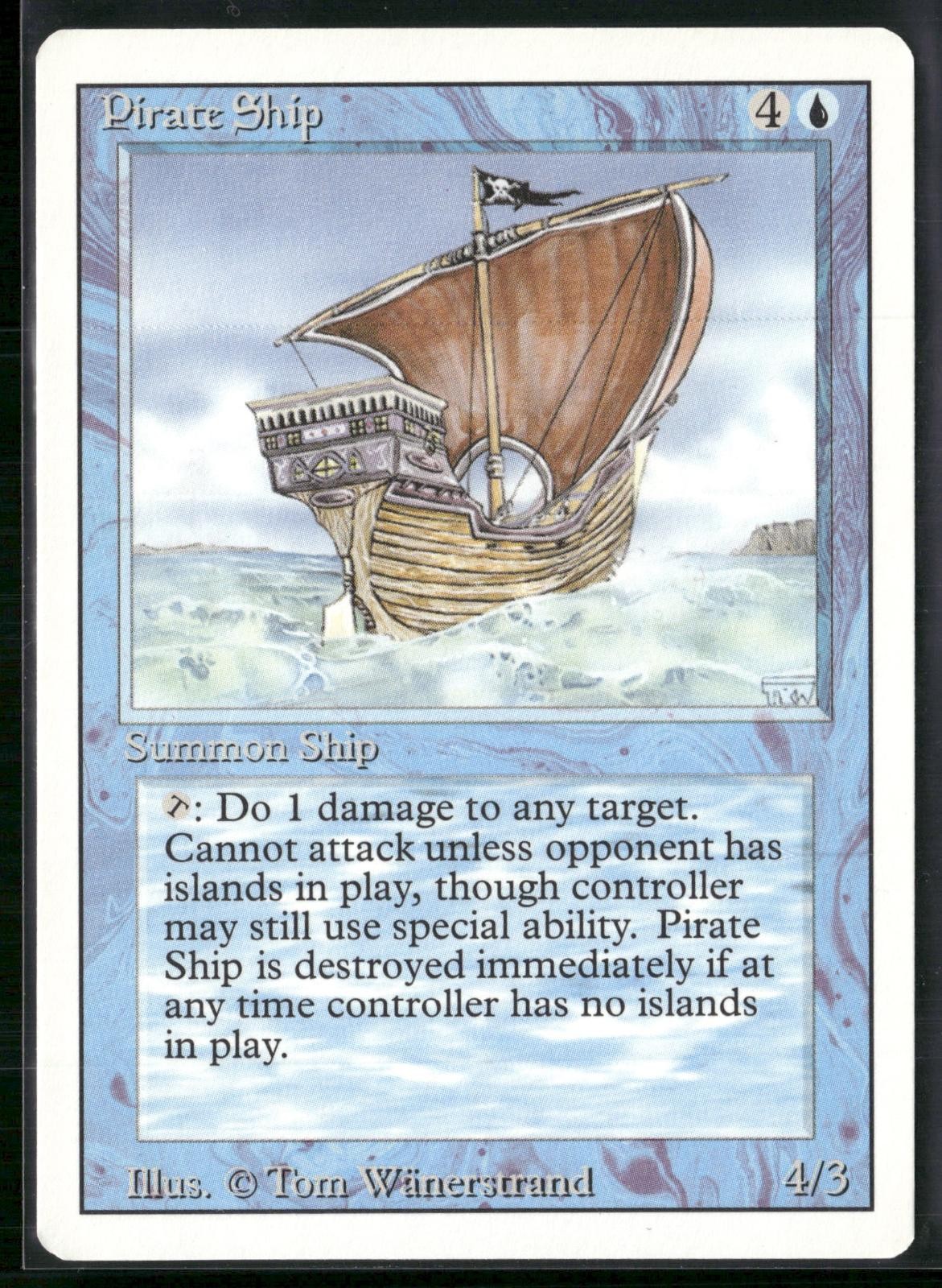 Pirate Ship Rare Revised Edition Magic: The Gathering Lightly Played