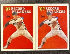 (x2) 1988 Topps Tiffany + Base '87 Record Breakers Nolan Ryan #6 MLB HOF Astros