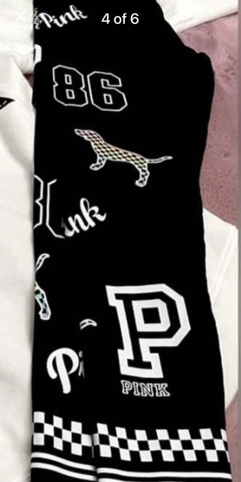 VS PINK Checkered Leggings Large NWOT - Image 4 of 4