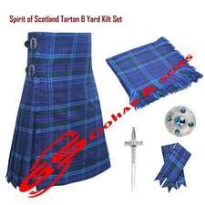 Scottish Highland Men's Traditional 8 Yard Kilts Multi tartan kilt Accessories