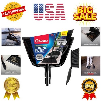 Indoor & Outdoor Strong Sweep Broom & Brush Bundle | Heavy Duty Bristles Remo...